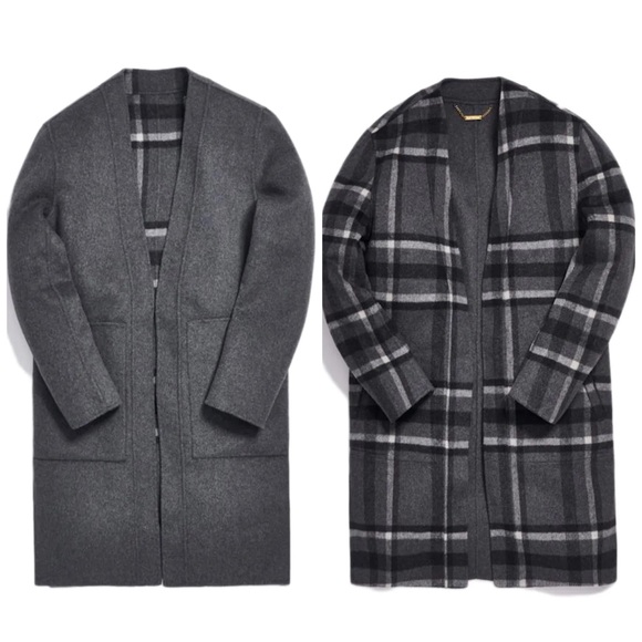 Kith Other - KITH Large Check Reversible Becker
Wool Coat- Charcoal Grey KH1176-105 Small